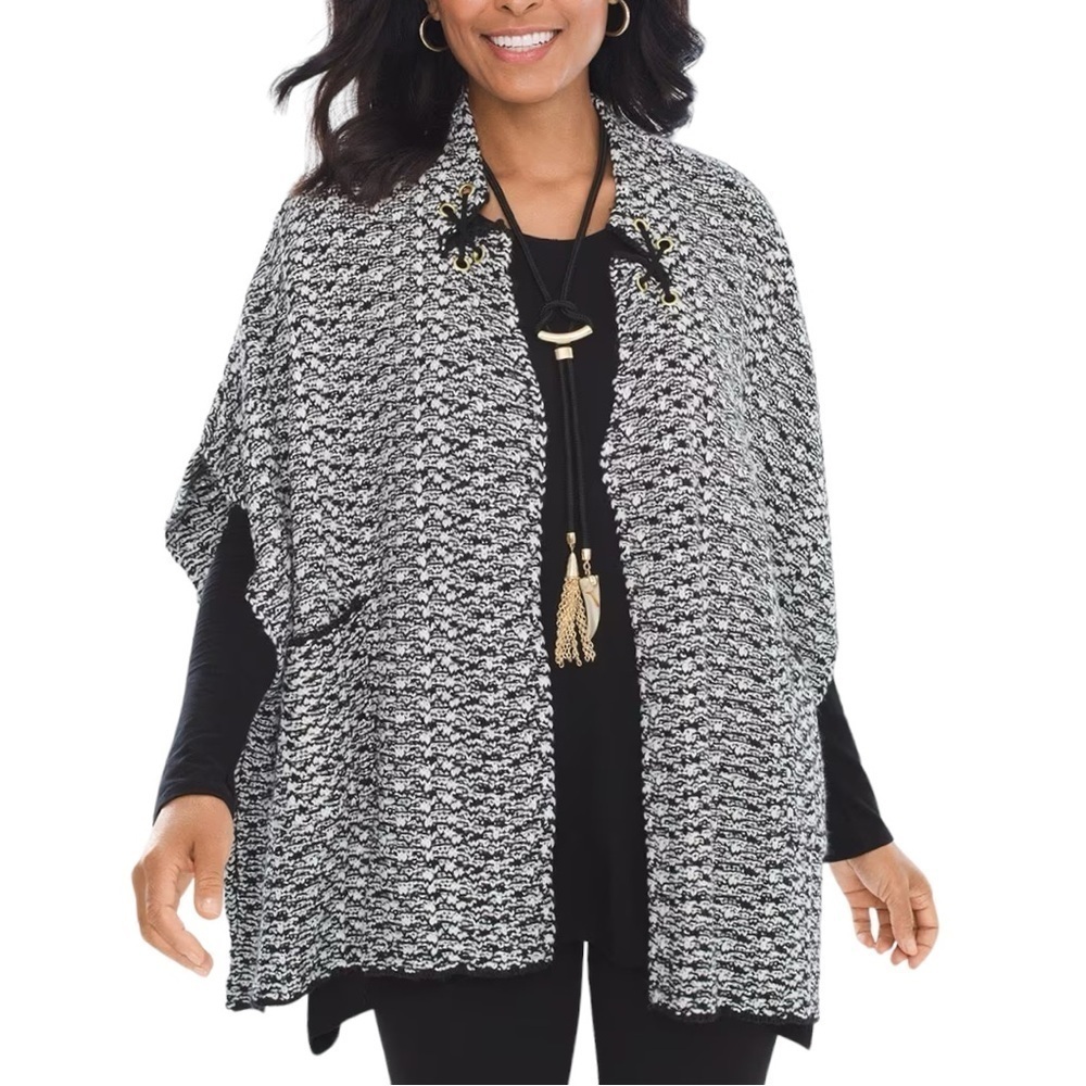 Chico’s Sweater Black and White One Size